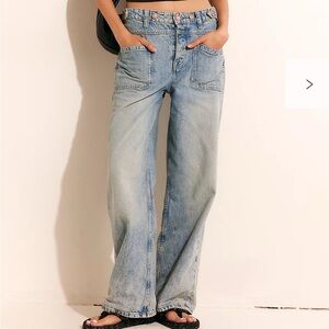 Free People Light Blue Straight Leg Jeans
